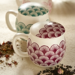 Ventagli Camilla Tea mug with lid and stainless steel infuser, 0,35 lt, Honeysuckle pink