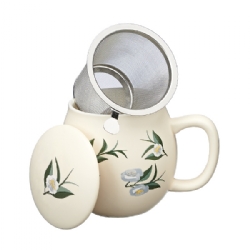 Ventagli Camilla Tea mug with lid and stainless steel infuser, 0,35 lt, Matt Ivory