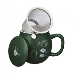 Ventagli Camilla Tea mug with lid and stainless steel infuser, 0,35 lt, Matt Forest Green