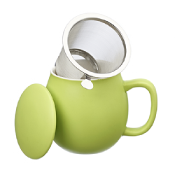 Camilla Tea mug with lid and stainless steel infuser, 0,35 lt, Matt Sprout Green